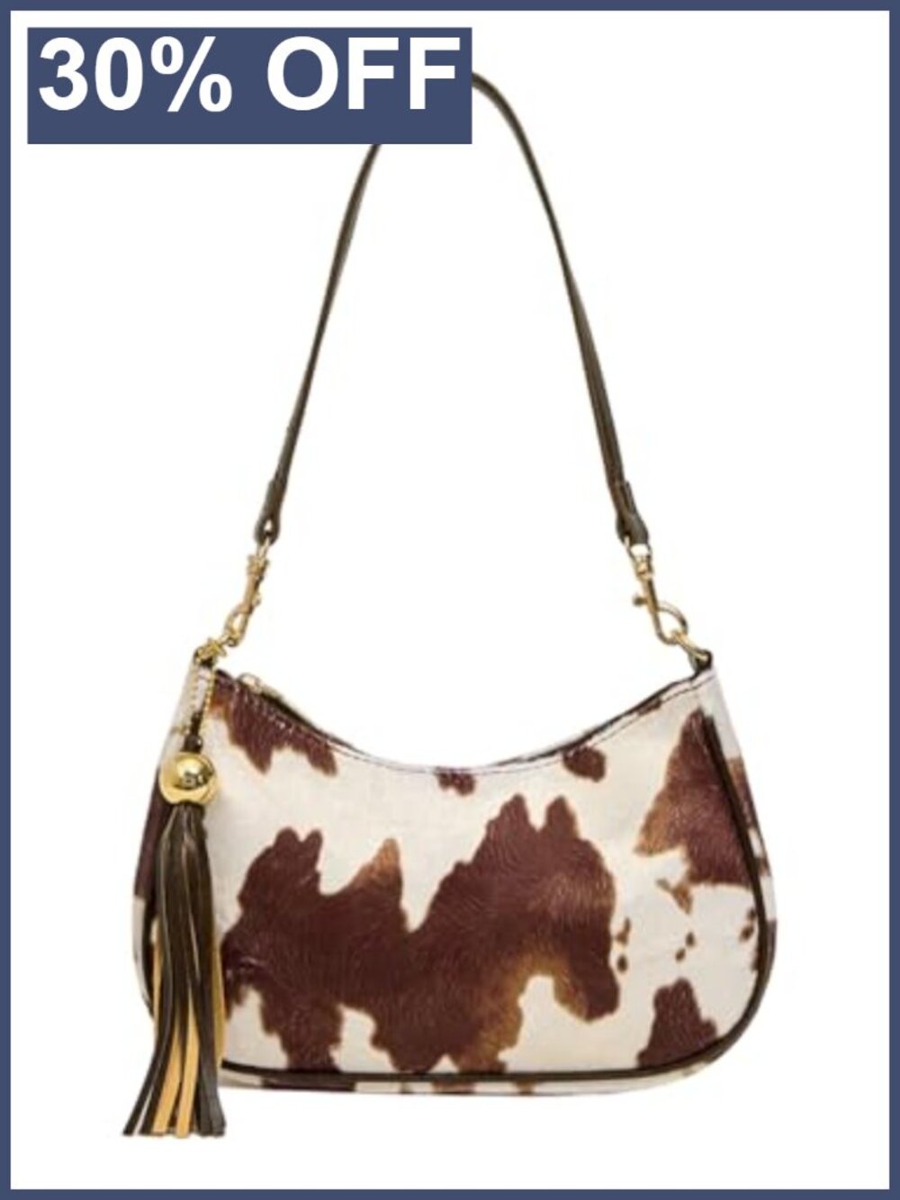 Faux Fur Cow Print Shoulder Bag Retro Y2K Vintage Hobo Handbag